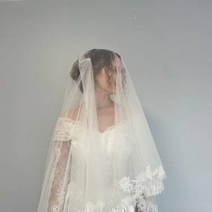 Restored Vintage Wedding Dress with Exclusive Custom Made Veil